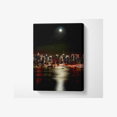 The Range New York City Moonlit Glow Canvas Print Wall Art - Yellow / 35.56cm
