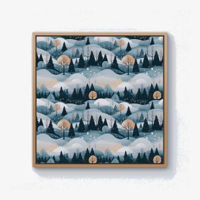 The Range Dreamy Snowy Christmas Scene Canvas Print - White / 101.6cm / Pine Frame
