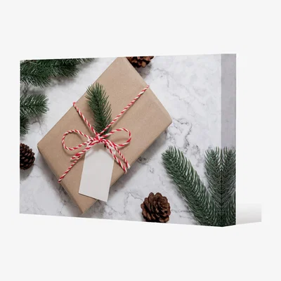 The Range Christmas Gift Box Gallery Canvas - Gold / 41cm / 61cm