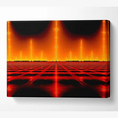 The Range Electrical Fire Grid Canvas Print Wall Art - Yellow / 81.28cm