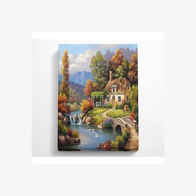 The Range Cottage In The Woods Canvas Print - Black / 81.28cm