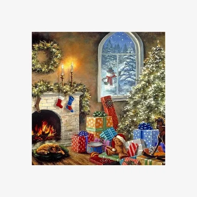 The Range Christmas Morning Diamond Art Canvas Painting - multi