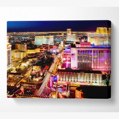 The Range Las Vegas Strip Canvas Print Wall Art - Yellow / 81.28cm
