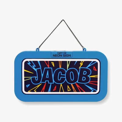 The Range Jacob Pre-personalised Light-Up Neon Bedroom Sign - Blue