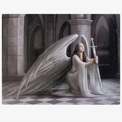 The Range Gothic Angel Blessing Print Canvas - Black and White