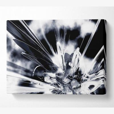 The Range Black n White Explosive Canvas Print Wall Art - Yellow / 50.8cm