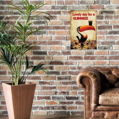 The Range Large Metal Sign Beer Guinness Bird - Multi Colour