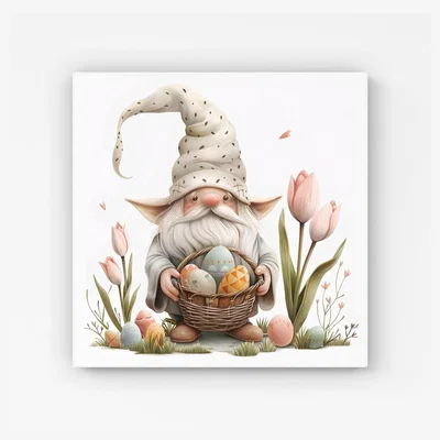 The Range Sweet Easter Gnome HD Metal Print - Neutral / 40cm
