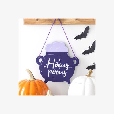 The Range Hocus Pocus Cauldron Hanging Sign For Halloween Decor - Blue