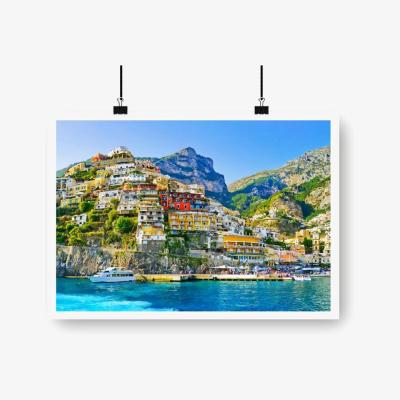 The Range Summer In Postiano, Amalfi Coast, Italy Art Print - Blue / 59.4cm