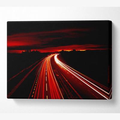 The Range Red Fire Road Canvas Print Wall Art - Yellow / 81.28cm