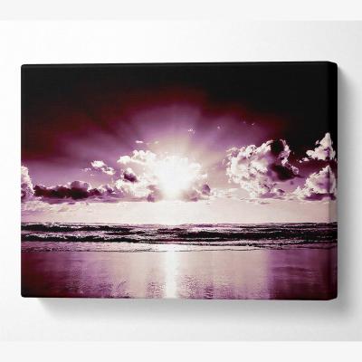 The Range Purple Sunbeams Canvas Print Wall Art - Yellow / 66.04cm