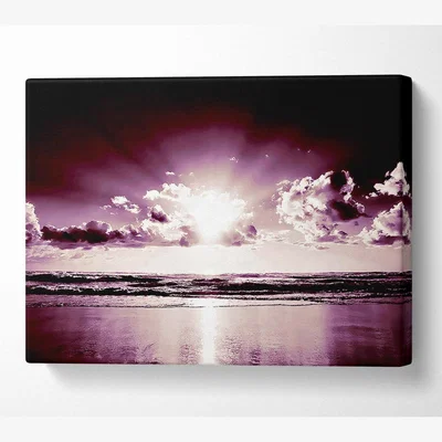 The Range Purple Sunbeams Canvas Print Wall Art - Yellow / 66.04cm