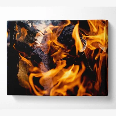 The Range Flames Canvas Print Wall Art - Yellow / 101.6cm