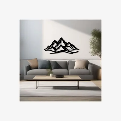 The Range METAL WALL ART-MOUNTAIN 120 CM - TEXTURE BLACK - Black