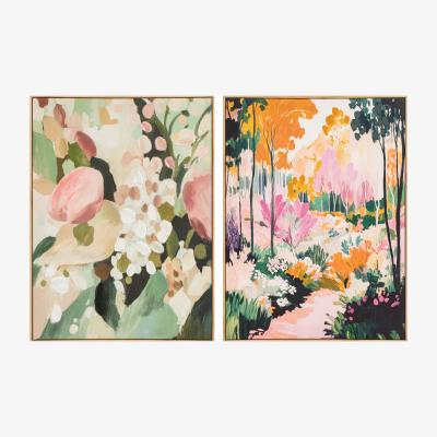 The Range Colourful Abstract Woodland Canvas