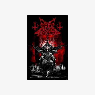 The Range Dark Funeral Baphomet Textile Poster - Black/Red