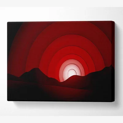 The Range Red Horizion Canvas Print Wall Art - Yellow / 50.8cm