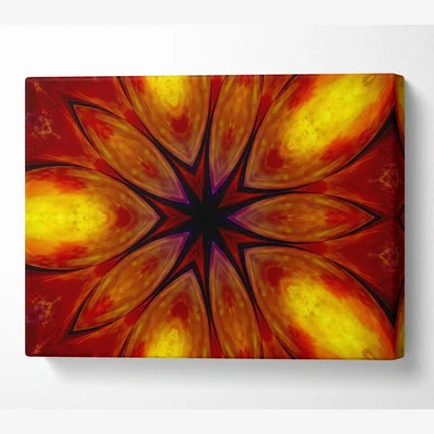 The Range Fire Flower Canvas Print Wall Art - Yellow / 50.8cm