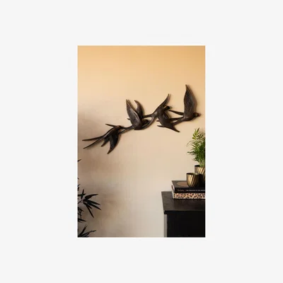 Rockett St George Antiqued Brass Effect Bird Wall Art