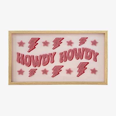 The Range Pink Howdy Tufted Framed Wall Art - Pink