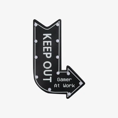 The Range LED Gamer At Work Sign - Black