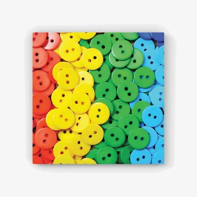 The Range Colourful Buttons Pattern HD Metal Print - Green / 30cm