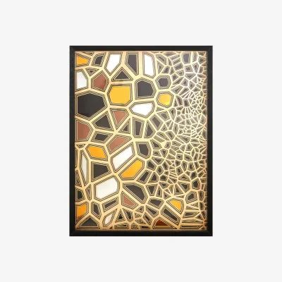 The Range Modello Gold And black Paper Sculpture Wall Art - Multi colour