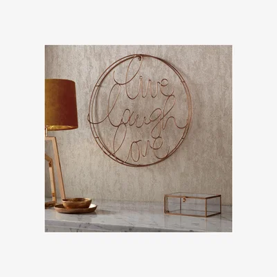The Range Art for the Home Live Laugh Love Gold Metal Wall Art - Gold