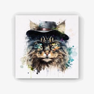 The Range Norwegian Forest Cat Splashart HD Metal Print - Neutral / 56cm