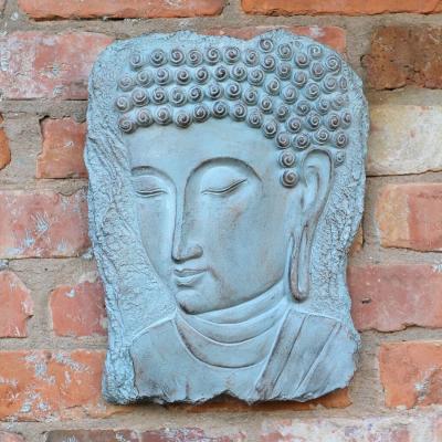 The Range Garden Buddha Head Plaque  - Silver