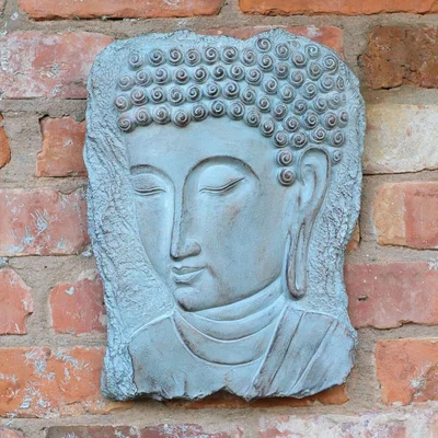 The Range Garden Buddha Head Plaque  - Silver