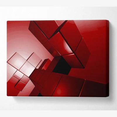 The Range Cylinderical Red Canvas Print Wall Art - Yellow / 66.04cm