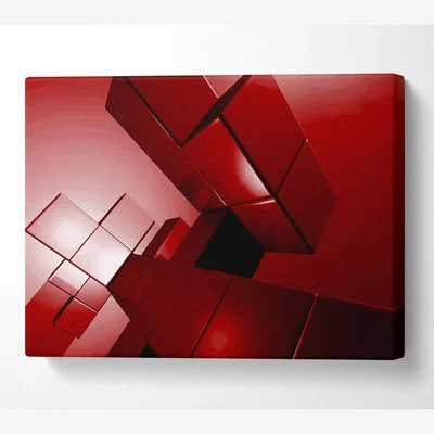 The Range Cylinderical Red Canvas Print Wall Art - Yellow / 66.04cm
