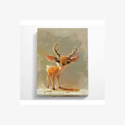 The Range Cute Little Deer Canvas Print - Black / 66.04cm