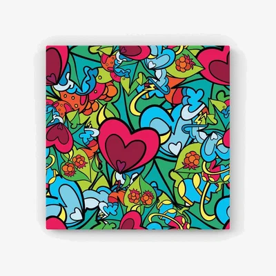 The Range Hippie Psychedelic Pattern HD Metal Print - Blue / 40cm
