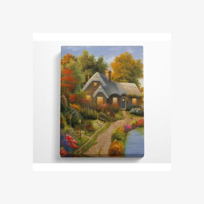 The Range Cottage Springtime Canvas Print - Black / 50.8cm