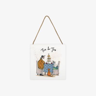 The Range Sam Toft (Tea For Two - Colour) Wooden Block - White