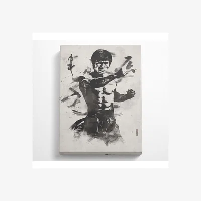 The Range Bruce Lee Canvas Print - Black / 66.04cm