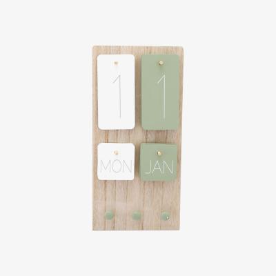 The Range Hanging Perpetual Calendar Plaque - Sage Green