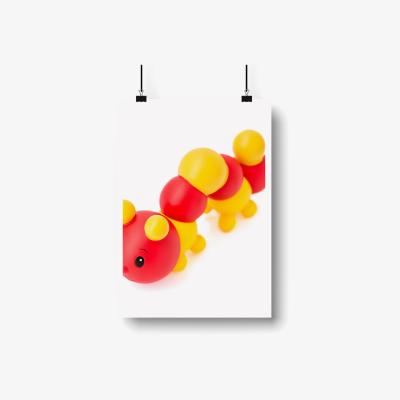 The Range Rubber Toy Catepillar Art Print - Blue / 29.7cm