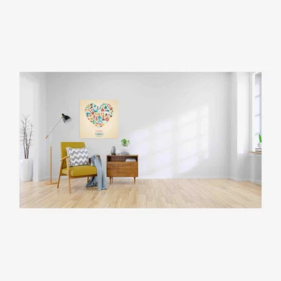 The Range Summer Heart Marine Symbols - Wrapped Canvas Graphic Art - Brown / 127cm