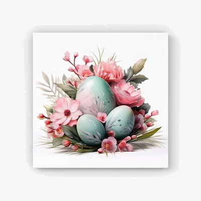 The Range Easter Egg Arrangement HD Metal Print - Green / 40cm