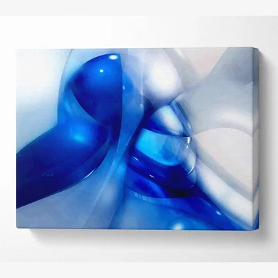 The Range Liquid Blue Energy Canvas Print Wall Art - Yellow / 81.28cm