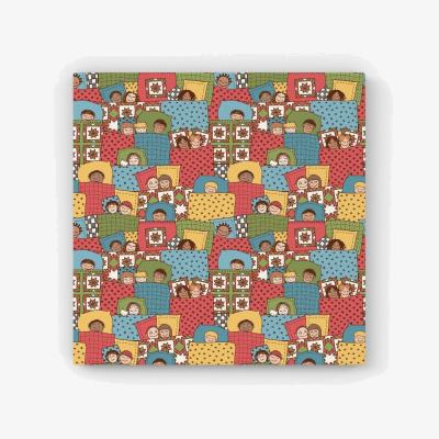 The Range Hand Drawn Sleeping Doodle Faces HD Metal Print - Red / 30cm