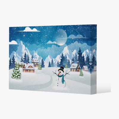 The Range Evening Village Winter Landscape Gallery Canvas - Red / 41cm / 61cm