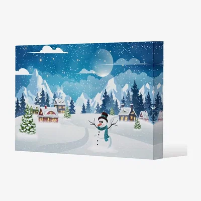 The Range Evening Village Winter Landscape Gallery Canvas - Red / 41cm / 61cm