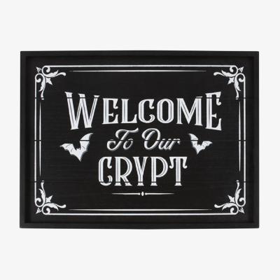 The Range Gothic Welcome to Our Crypt Plaque - Black