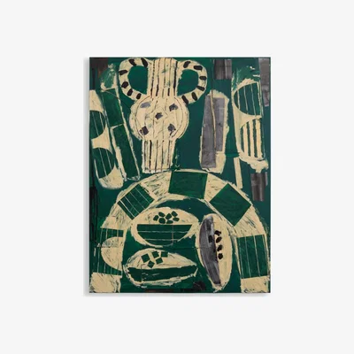 Soho Home Pot And Papayas Deep Green by Rosa Roberts