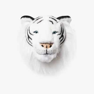 Sazy Albert Tiger Head Wall Mount, White